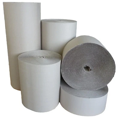 Rollen Wellpappe 70 lfm Breite wählbar B-Welle grau Wellpapprolle Papprolle