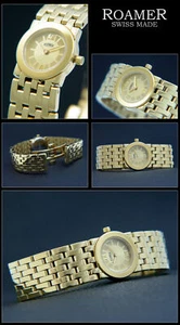 Bonito y lindo reloj para mujeres ROAMER Swiss Made chapado en oro 18 quilates NUEVO - Imagen 1 de 1