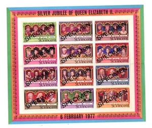 St. Vincent Scott 483 - 494 Specimen Overprint Souvenir Sheet - Picture 1 of 1