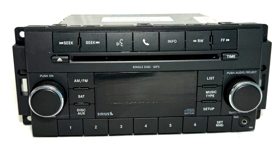 08-10 Chrysler Dodge Jeep AM/FM CD MP3 Radio SIRIUS Satélite RES OEM 5091115AC Foto 1 de 4