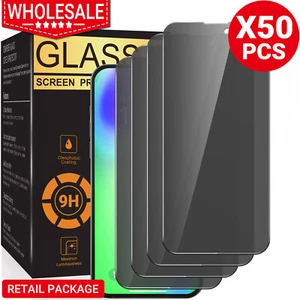 Wholesale Privacy GLASS Screen Protector For iPhone 16 15 14 13 12 11 Pro Max XR - Picture 1 of 19