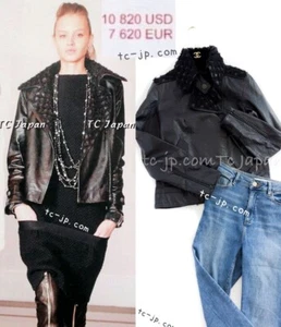 $12K CHANEL 12A Black Motorcycle Lambskin Leather Jacket by Karl Lagerfeld 38 40 - Picture 1 of 22