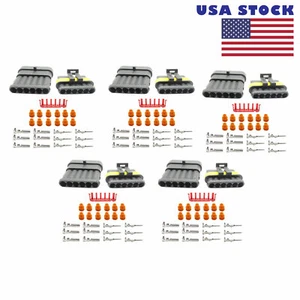 5 set 6 Pin Sealed Waterproof Electrical Wire Connector Plug Car Auto US Stock - Picture 1 of 1