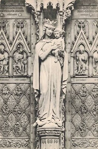 The Virgin at the Main Portal, Strasbourg Cathedral, Germany Vintage PC - Picture 1 of 2