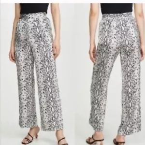 Pantalone gamba larga Good American stampa puramente pitone 2-4 S nuovo con etichetta stampa animalier - Foto 1 di 12