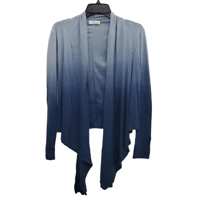 Cárdigan abierto tejido mezcla modal ligero azul ombre C&C California para mujer XS Foto 1 de 4