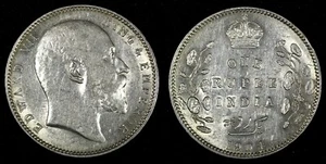 India-British Edward VII Silver 1904 Rupee Silver (.917) 30.6 mm KM# 508 (337) - Imagen 1 de 3