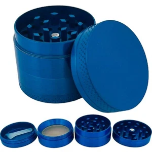Blue 40 mm Grinder Magnetic Metal Diamond 4 Part Teeth Grinder (UK) - Picture 1 of 2