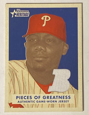2006 Bowman Heritage Pieces Of Greatness Ryan Howard Philadelphia Phillies GWJ - Image 1 of 4