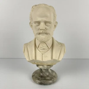A.Giannelli Composer Alabaster Piano Bust of Tchaikovsky Made in Italy 1972 16cm - Picture 1 of 11