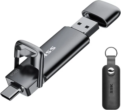 128GB Dual USB C Flash Drive,2-In-1 Type C+USB  3.2 Gen2 Solid State Thumb Drive - Image 1 of 4