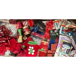 Riesiges Weihnachtsdeko Set Neu - Organza Party Geschenkkarten Girlande Stempel Band Schleifen - Bild 1 von 22