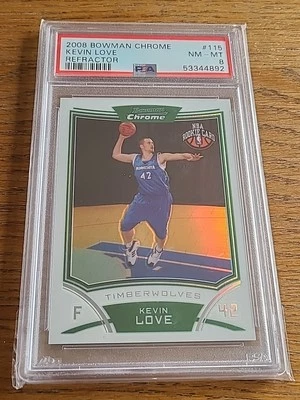 2008 Bowman Chrome Kevin Love Refractor /499 Rc Psa 8 #115 ROOKIE  - Image 1 of 2