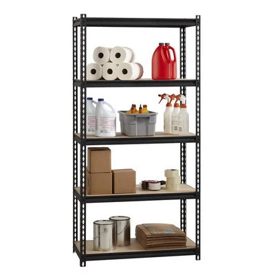 Estantería de metal remachado Iron Horse 2300 unidad de 5 estantes 18D x 36W x 72H negra Foto 1 de 4