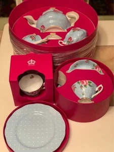 Servizio da tè Royal Albert blu a pois - Foto 1 di 10