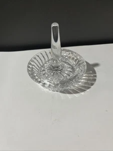Crystal Glass Ring Holder.  3.25 Inches Tall.  Base Is 2.25 Inches. Wide - Picture 1 of 4