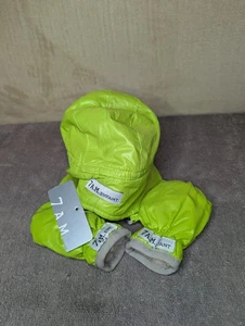 Vintage 7AM Enfant Kinder grün klassisch warm Winter Fäustlinge und Clip-On Beanie Neu mit Etikett - Bild 1 von 9