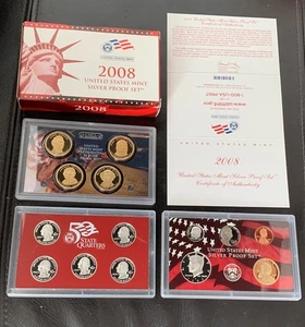 2008 US Mint Silver Proof 14 Coin Set with Original Packaging & COA | UNC - Picture 1 of 2