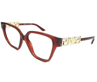 范思哲眼镜框 MOD.3358-B 5476 红色金色猫眼水晶 54-16-140 — 第 1/4 张图片