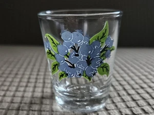 2 fl oz 1 Sided Blueberries W/Leaf Design Clear Shot Glass Embossed #5 + Logo - Foto 1 di 9