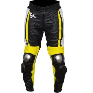 New Black Yamaha Racing Leather Motorcycle Trouser Men Biker Pants - Bild 1 von 4