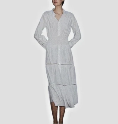 Maxi Vestido Thakoon Cintura Calada 4 Escaleras Ribete Casa Costa Playa Crucero NUEVO Foto 1 de 4