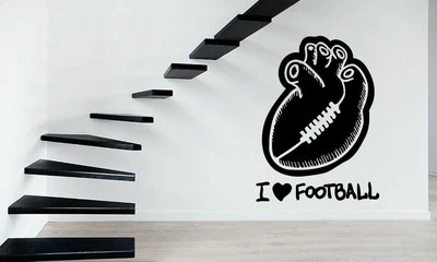 Pegatinas de Pared Vinilo Calcomanía Fútbol Deporte Amor Corazón Abanico Pared Decoración Mural (ig011) Foto 1 de 3