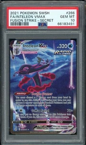 PSA 10 GEM MINT Alt Art Inteleon VMAX 266 2021 Pokemon Fusion Strike Secret Raro - Foto 1 di 2