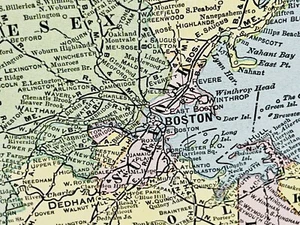 Antique 1901 Massachusetts Map 14” X 22” Boston Worcester - Picture 1 of 8