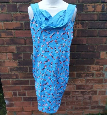 Lindy Bop помада печать синий шевелиться карандаш платье размер 8 неношен читать DESC - Изображение 1 из 4