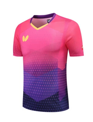 Adulto Niño Mariposa Deportes Manga Corta Prendas para el torso Tenis Ropa Bádminton Ropa T Foto 1 de 4