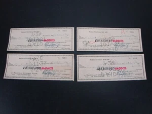 1937 Baltimore RADIO STATION WFBR (4 cks) PUNCH CANCEL CHECKS ~ WJFK, WLIF, WJZ - Picture 1 of 9