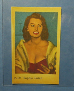 1958 Dutch Gum Card P #127 Sophia Loren
