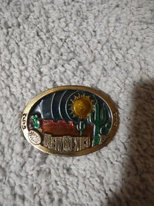 Vintage The Great American Buckle Co New Mexico Metal Belt Buckle Colored - Picture 1 of 8