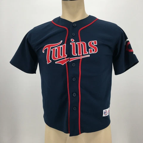 Majestic Minnesota Twins Mauer #7 Jersey Shirt Youth 10/12 Button Short Sleeves Cover