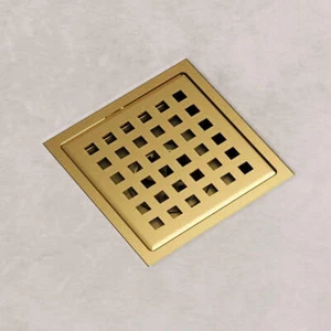 Vigo VG07004MG Elan 4" Square Shower Drain, Matte Brushed Gold - Picture 1 of 1