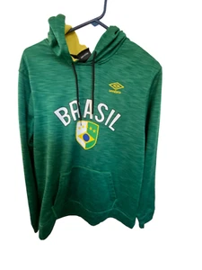 Felpa con cappuccio Brasil Umbro taglia media nazionale calcio riscaldamento verde - Foto 1 di 5