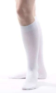 Allegro Premium Italian Milk Socks Size: 4 15-20 mmHg (White) #660 - Picture 1 of 2