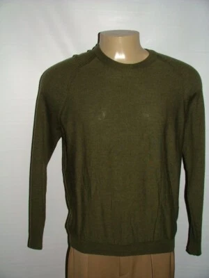 MENS JOHN W NORDSTROM CREWNECK SWEATER SIZE M 100% MERINO WOOL GREEN SOLID #175 - Image 1 of 4