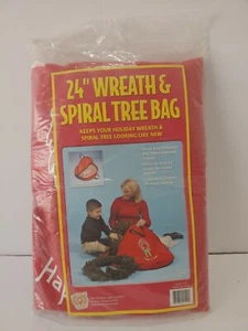 24" Weihnachtskranz Aufbewahrungstasche Vintage Neu aus altem Lagerbestand Griffe Reißverschluss SCHWERLAST - Bild 1 von 8