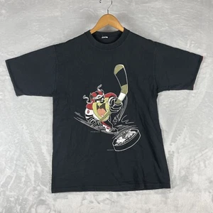 Vintage Chicago Blackhawks Taz T-Shirt Size Large Black Cartoon 1993 90s NHL - Bild 1 von 10