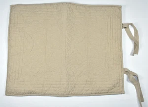 Pottery Barn Hanna Quilted Standard Pillow Sham Tan Khaki Neutral Cotton Linen - Picture 1 of 8