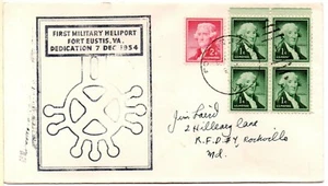 FIRST FLIGHT - Fort Eustis, VA First Military Heliport Dedication 1954 Cover - Picture 1 of 1