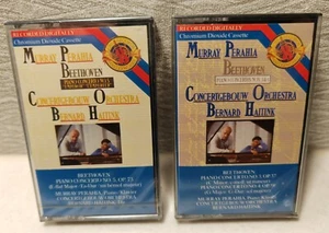 Beethoven: Piano Concertos 3, 4 & 5 on 2 x Audio Cassettes Perahia/Haitink - NEW - Picture 1 of 3