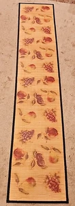 BAMBOO TABLE RUNNER Slats Not Sticks Mixed Fruit Pattern 6' X13” - Picture 1 of 5