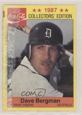 1987 Coca-Cola/SAS Detroit Tigers Dave Bergman #9
