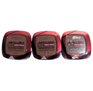(3) L'Oreal Infallible 24H Fresh Wear Foundation In A Powder, 375 Deep Amber - Picture 1 of 3