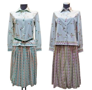 Set Donna 2 Pezzi Gonna (+Camicia) Fantasia Anni '70 Originale Primavera Vintage - Picture 1 of 31