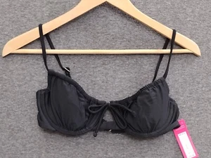Xhilaration Juniors Solid Black Bandeau Bikini Swim Top Size M 4-6 - Picture 1 of 10