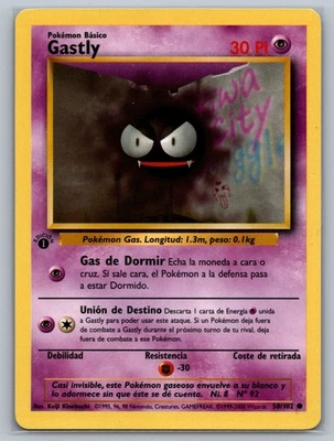 Pokemon TCG SPANISH Gastly #50/102 1st Edition CCG Base Set - Image 1 of 2
